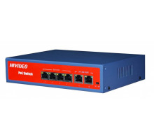 Коммутатор HIVIDEO HI-42P100MPOE, Switch POE 4-х портовый 100/10MB