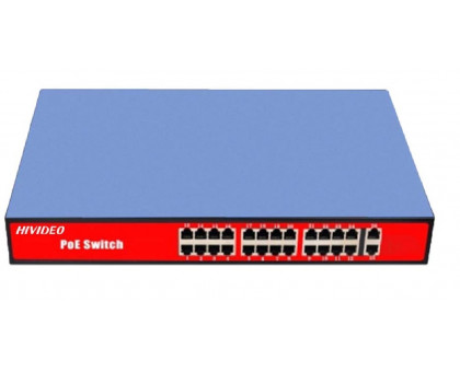 Коммутатор HIVIDEO HI-24PRO1GPOE, Switch POE 24-х портовый 100/10MB